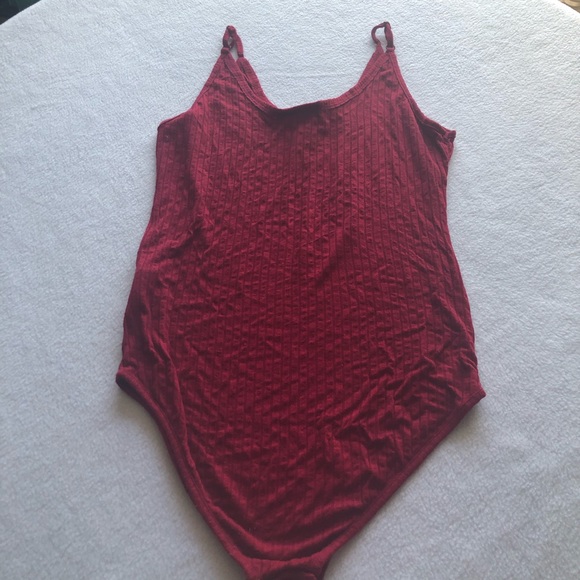 Red Ribbed Bodysuit - Picture 5 of 6